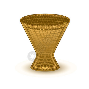 古代木制花瓶矢量图背景图片