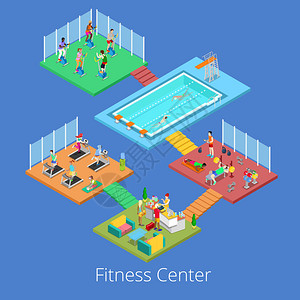 等距健身房健身俱乐部运动中心内部设有氧运动室健身房和图片