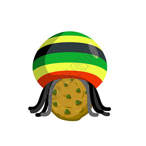 拉斯塔饼干拉斯特法里帽子和长发绺和饼干雷吉食品药物糖果牙买加糖果拉图片