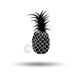 菠萝图标白色背景和影子设图片