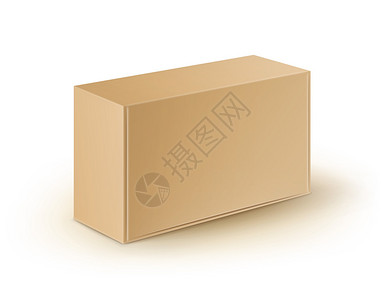 矢量棕色空白纸板矩形带走盒包装三明治食品礼品其他产品模拟关闭在白图片