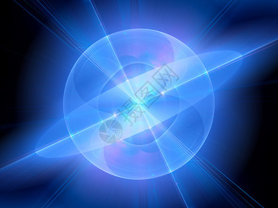 蓝色发光量子分形计算机生成抽象背图片