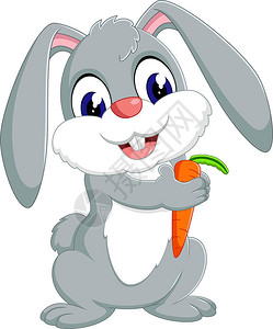 可爱的兔子卡通插图背景图片