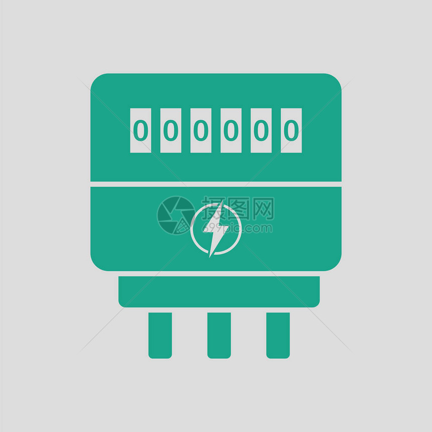 电表图标绿色的灰色背景图片