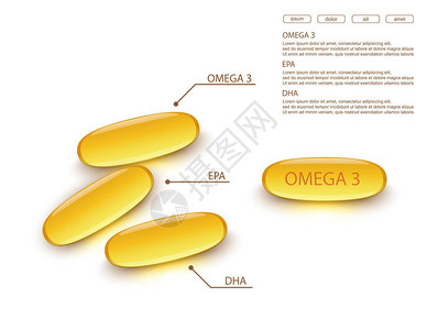 在白色backgroundvector上的鱼油图片