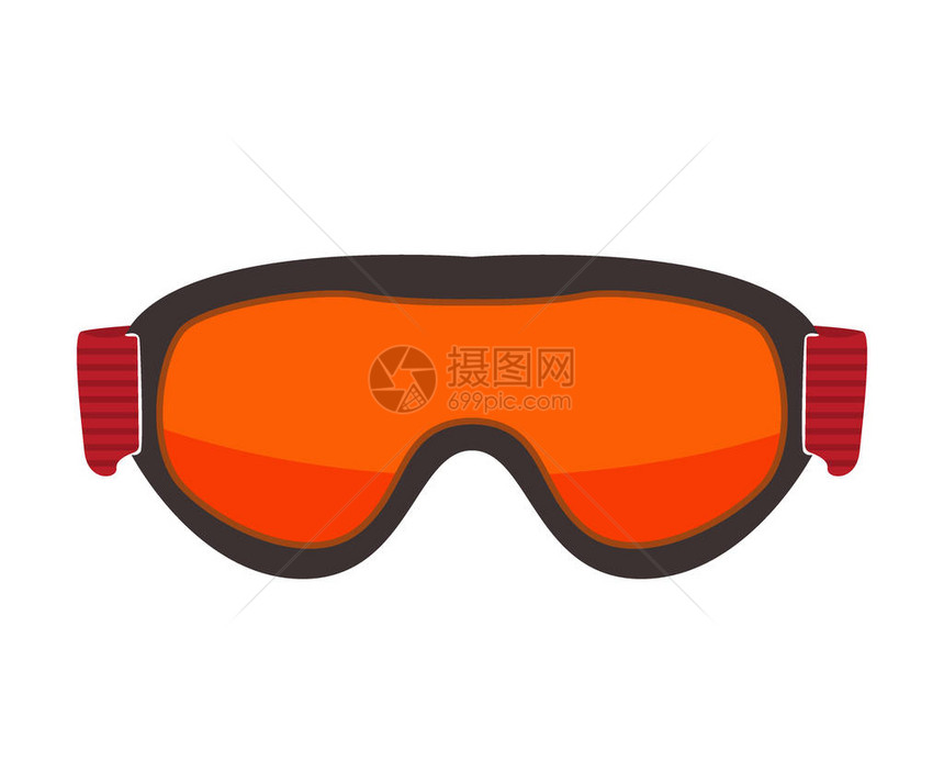 滑眼镜或滑护目镜被隔离冬季地运动眼镜滑面罩防晒矢量安全滑眼镜冬季运动器材护目镜或滑眼镜户图片