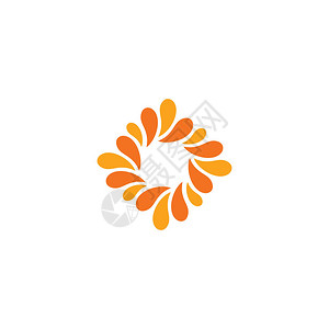 孤立的抽象橙色标志菱形状标识花瓣图标花卉装饰标志自然背景图片