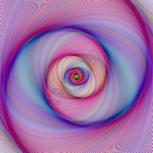 从曲线条形中绘制的多色抽象螺旋图片