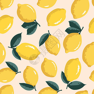 配柠檬的矢量夏季模式背景图片