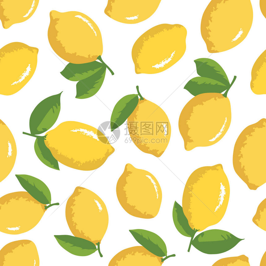 配柠檬的矢量夏季模式图片