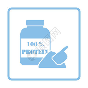 蛋白质等量图标蓝框架设图片