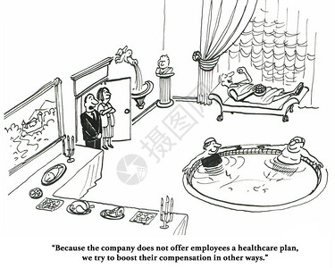 有关一家不提供医疗保健服务的公司的黑白卡通图片