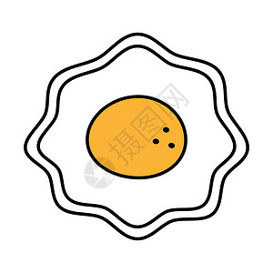 炒蛋营养早餐设计影子矢量说明背景图片