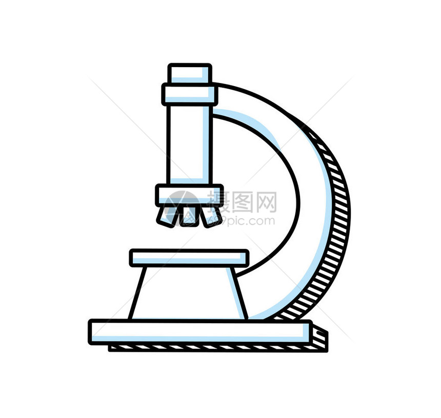实验室孤立的显微镜实验室图标图片