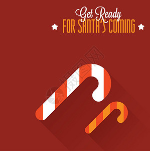 圣诞贺卡与糖果手杖矢量插图背景图片