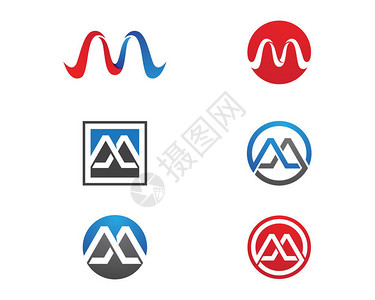 M字母Logo业务模版背景图片