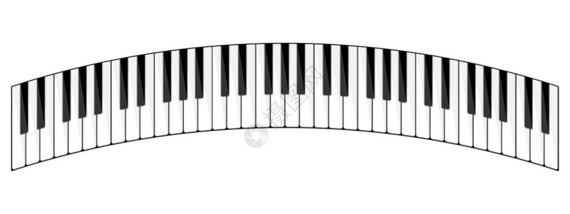 矢量插图音乐平板背景钢琴键盘图片