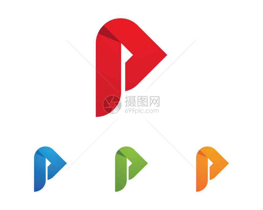 P字母Logo业务模板商务图片