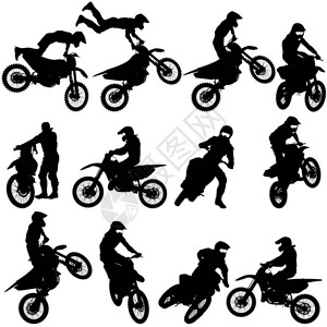 一组自行车摩托横穿环图片