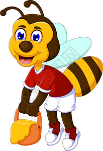 带蜂蜜的有趣的蜜蜂图片