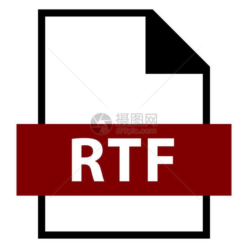 在您的所有设计中使用它平面样式的文件扩展名图标RTF图片