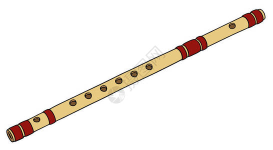 古典竹笛手绘图片