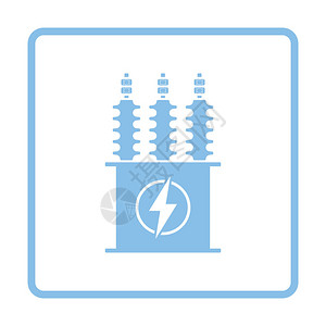 电变压器图标蓝色框架设图片