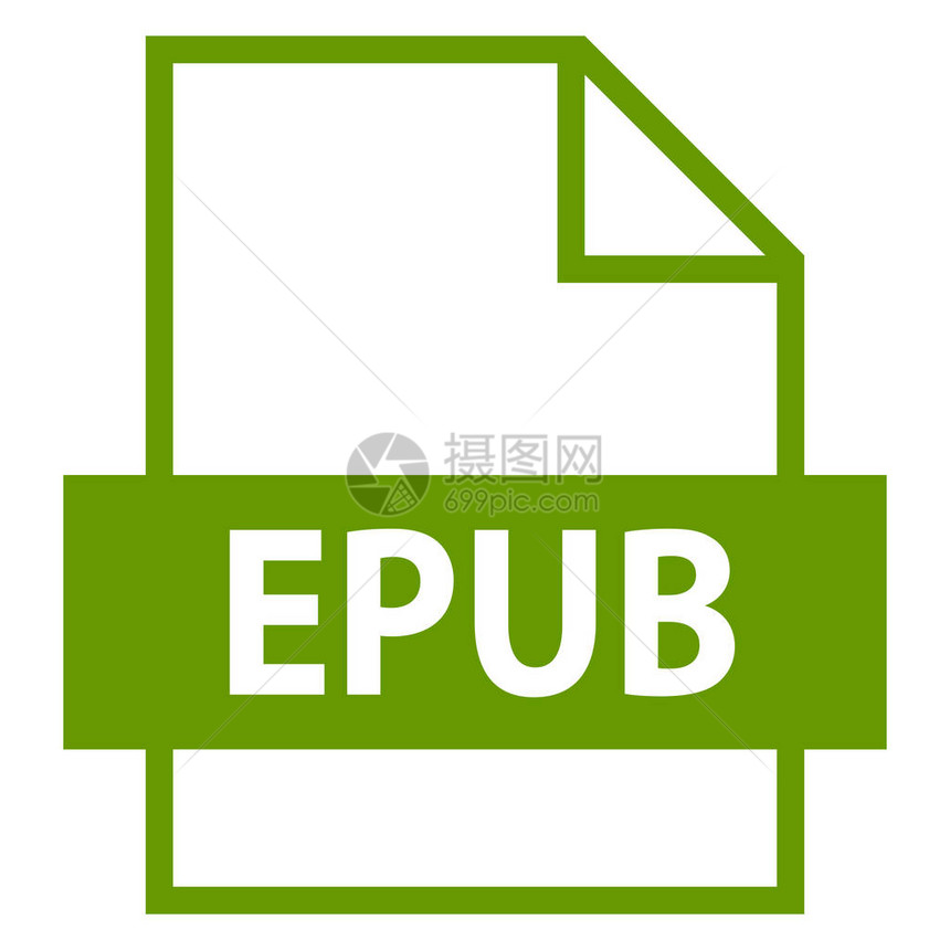 在所有设计中使用它文件名扩展图标EPUB电子发布文档图片