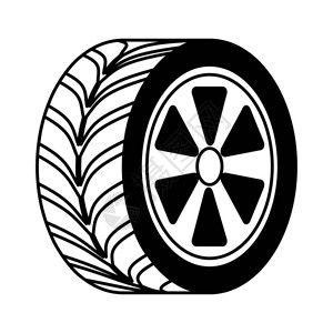 汽车轮胎隔离图标矢量插图设计图片