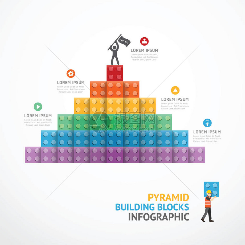 建立金字塔区块的Infographi图片