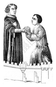 路易二世波旁威士忌向他的一位附庸致敬插画
