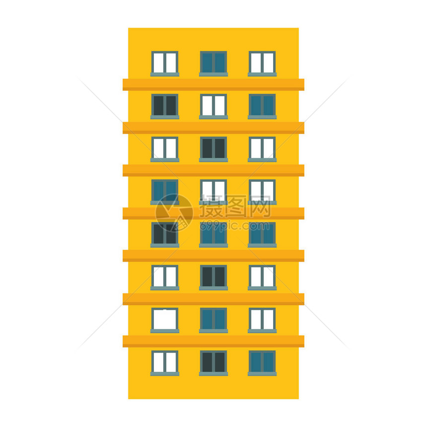 黄色公寓建筑线路贴纸图片