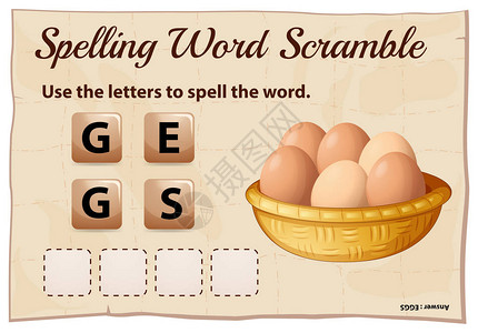 用字词鸡蛋插图拼写单词图片