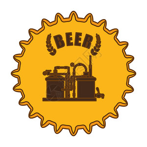 啤酒杯盖徽章图标图片