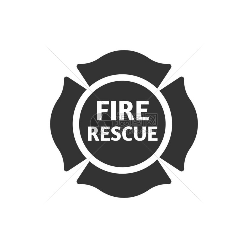 单一颜色的消防员徽章图标服图片
