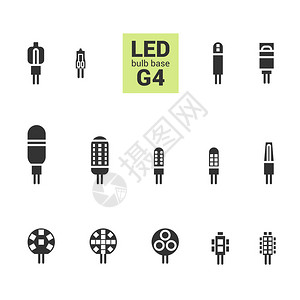 G4基底的LED灯泡白底图片