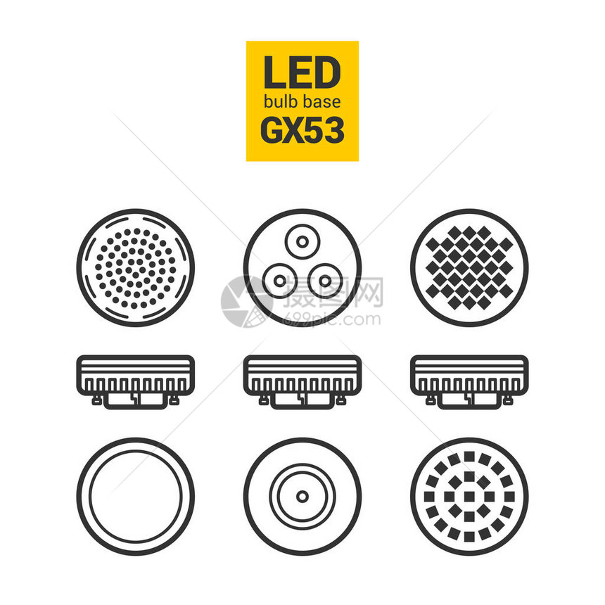 GX53基底的LED光灯泡图片