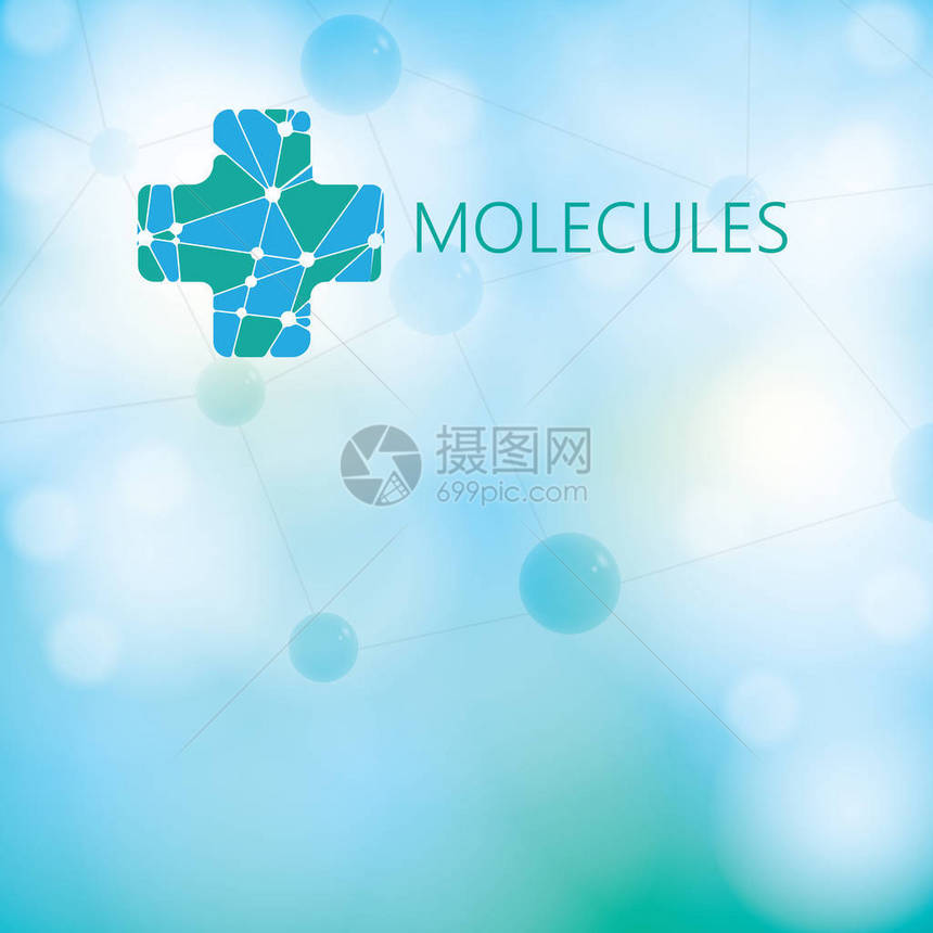抽象医学分子绿光背景图片