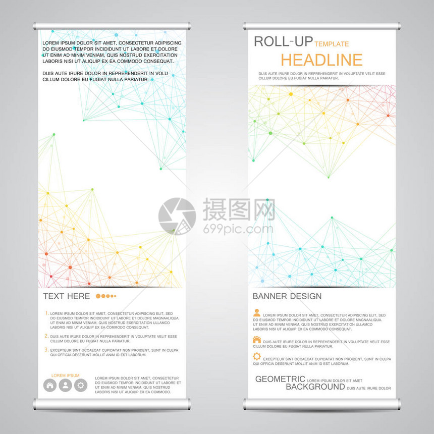 滚动横幅代表演示和出版几何抽象背景图片