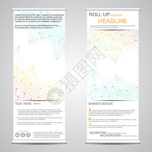 滚动横幅代表演示和出版几何抽象背景图片