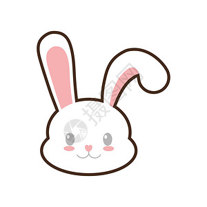 东兔子可爱的长脸兔子兔子向量插图插画
