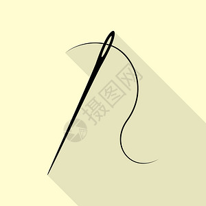 缝针缝纫针黑色图标有平板式的影路背景图片