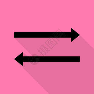 箭头简单符号粉红背景上带有平面样式阴影路背景图片