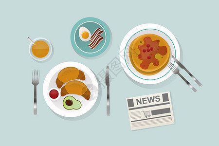 健康营养蛋白质脂肪碳水化合物早餐均衡饮食烹饪和食物概念载体早晨自然背景图片