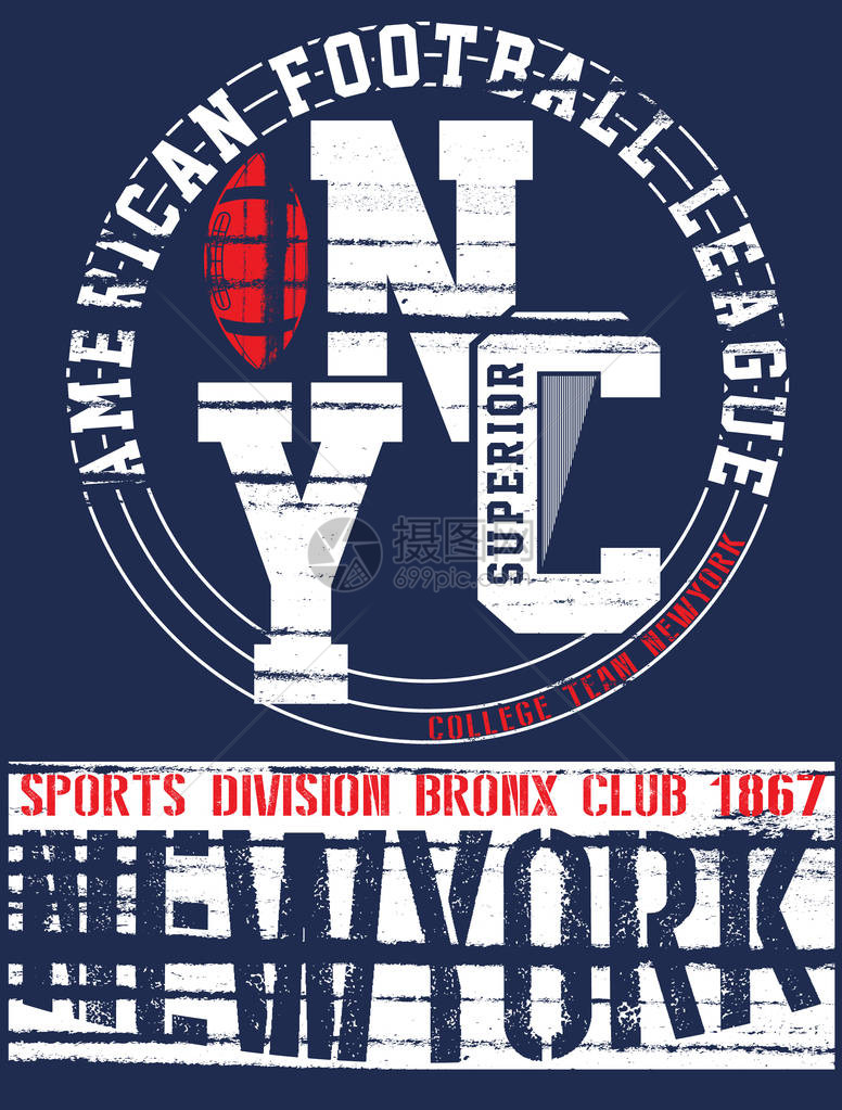 纽约校队运动矢量打印和校队用于T恤或矢量中的其他用途图片