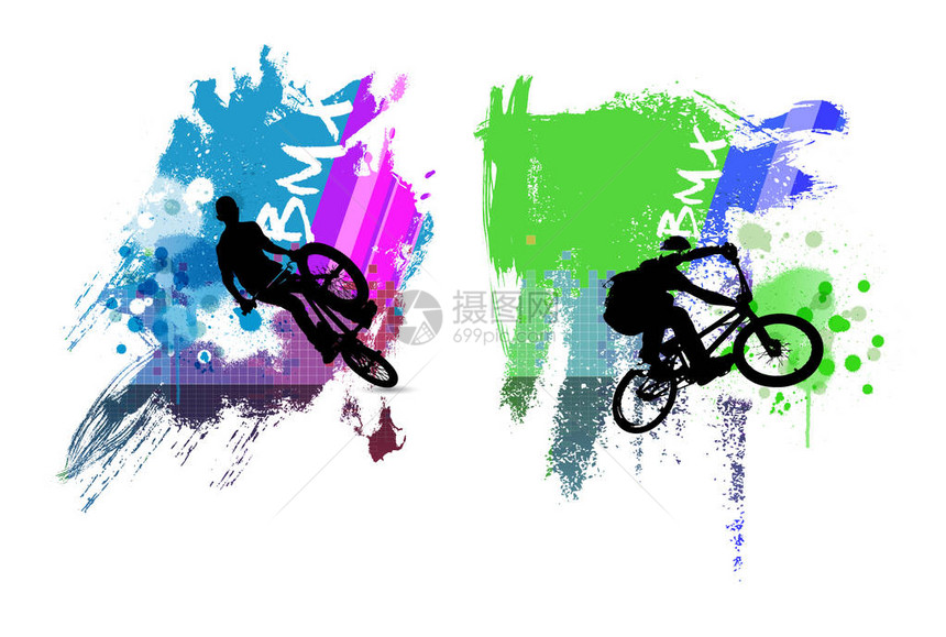 BMX运动矢量图图片