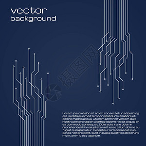 具有微晶片元素的抽象技术暗蓝色背景电路板背景图片