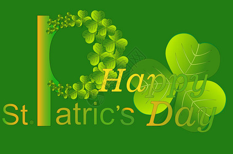 绿色三叶草是圣帕特里克节的象征背景图片