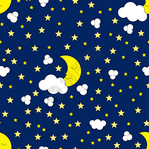 由深蓝背景的月亮和恒星制造的背景图片