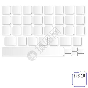 配有字母按钮的智能手机或平板电脑现代实化键盘矢量现代键盘图片